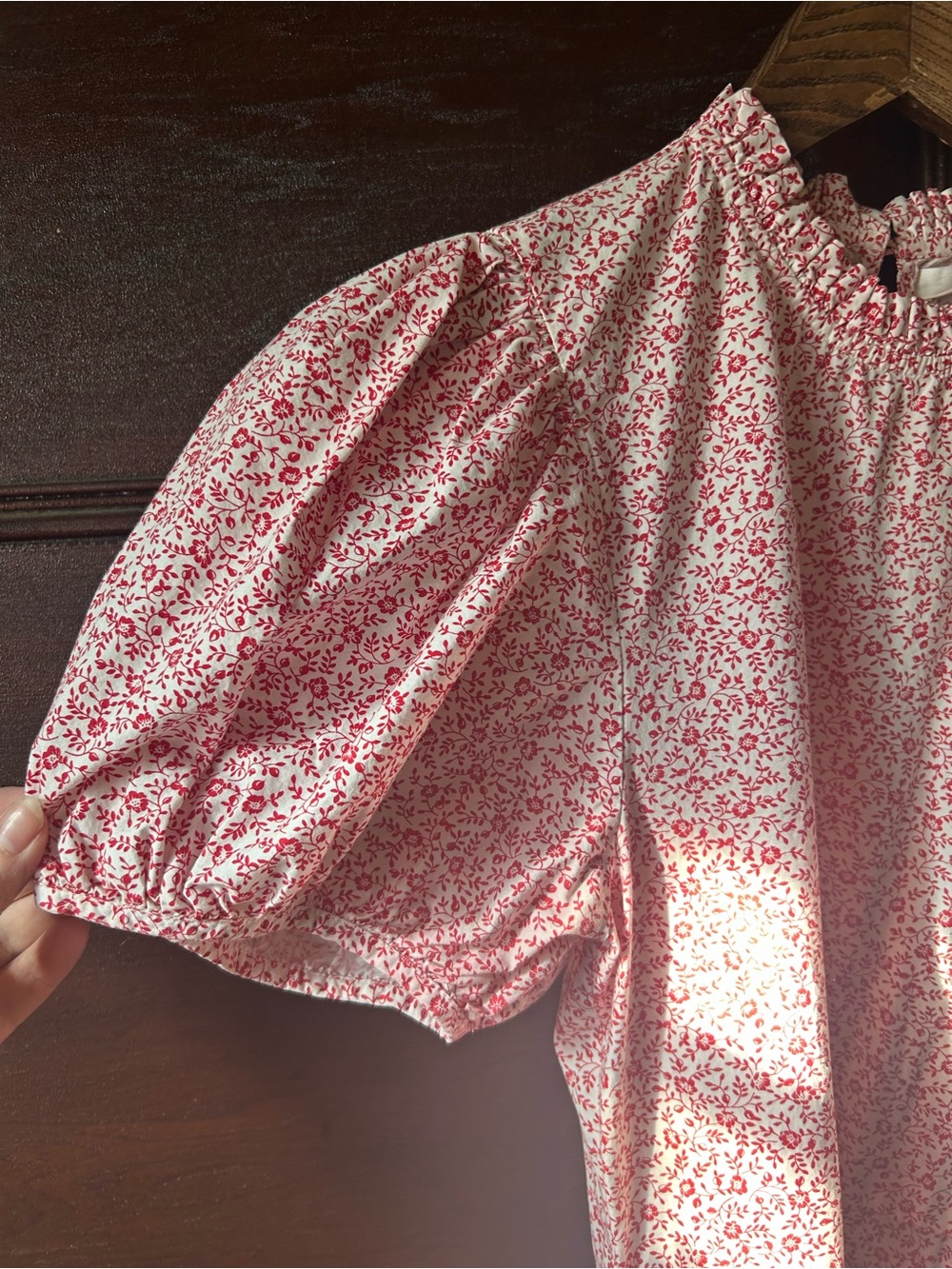 Doen Dia Puff Sleeve Midi Dress in Red Cottage Ivy Floral Size Small Cottagecore - Picture 8 of 15